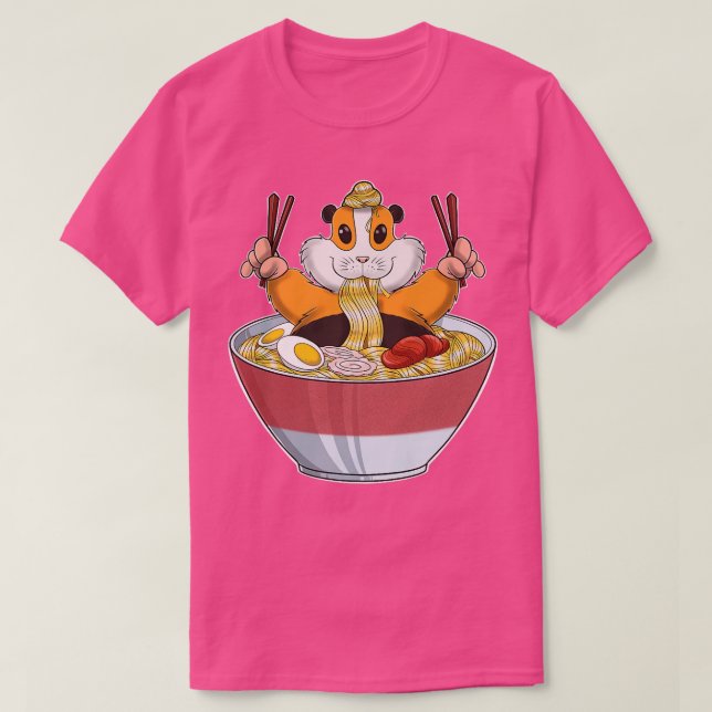 Kawaii Guinea Gris Ramen Noodles I Otaku Anime Gui T Shirt (Design framsida)