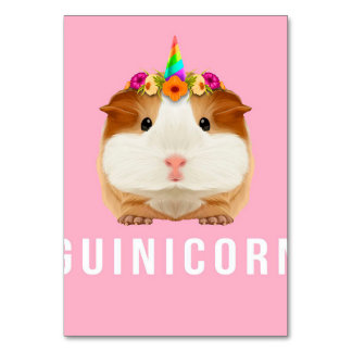 Kawaii Guinea Gris Unicorn Funny Pet Owner Gifts Bordsnummer