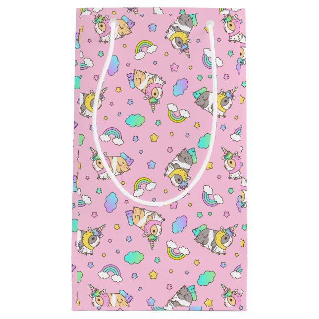 Kawaii Guinea Gris Unicorn Mönster i Rosa (Framsidan)