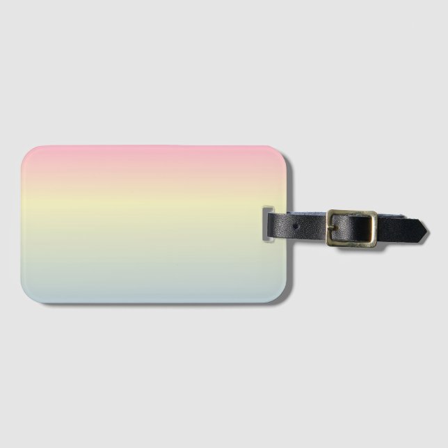 kawaii gullet unicorn rosa pastel rainbow färg bagagebricka (Framsida horisontal)