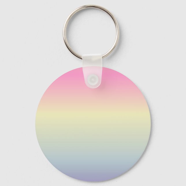 kawaii gullet unicorn rosa pastel rainbow färg nyckelring (Framsida)
