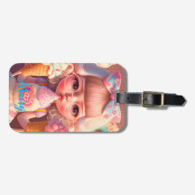 Kawaii gullig flicka med iskrämer