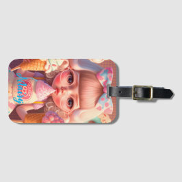Kawaii gullig flicka med iskrämer bagagebricka