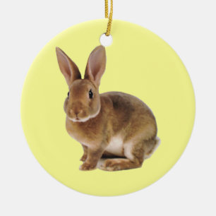 Kawaii gullig kaninkanin julgransprydnad keramik