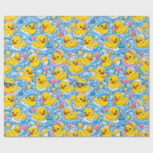 Kawaii gummiand mönster med lekfulla vattenelement presentpapper