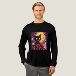 Kawaii Halloween Black Cat Art T Shirt