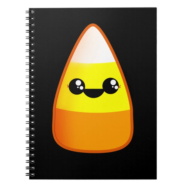 Kawaii Halloween Candy corn Anteckningsbok Med Spiral (Framsidan)