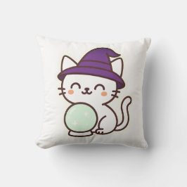 Kawaii Halloween Cat - Magic & Adsible Spooky Kudde