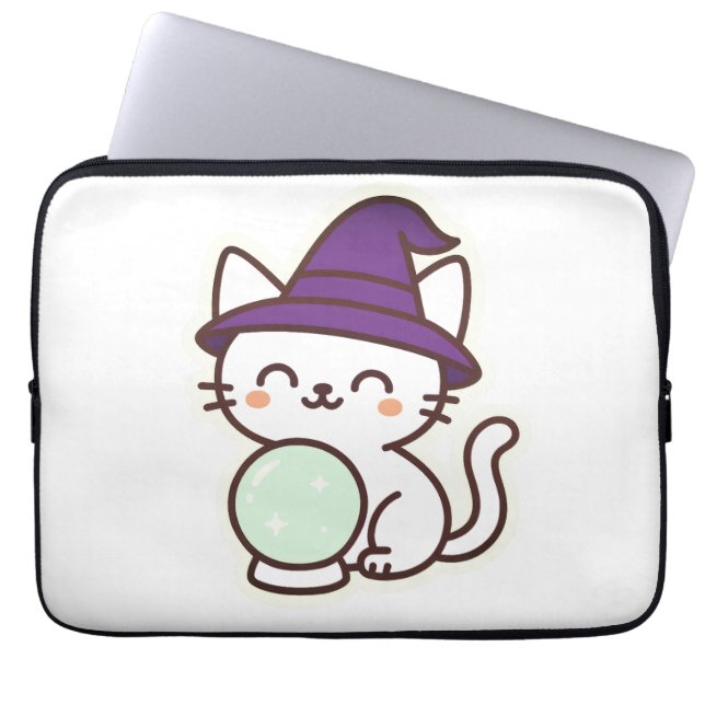 Kawaii Halloween Cat - Magic & Adsible Spooky Laptop Fodral (Framsidan)