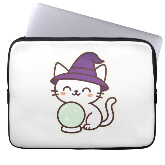 Kawaii Halloween Cat - Magic & Adsible Spooky Laptop Fodral (Framsidan)