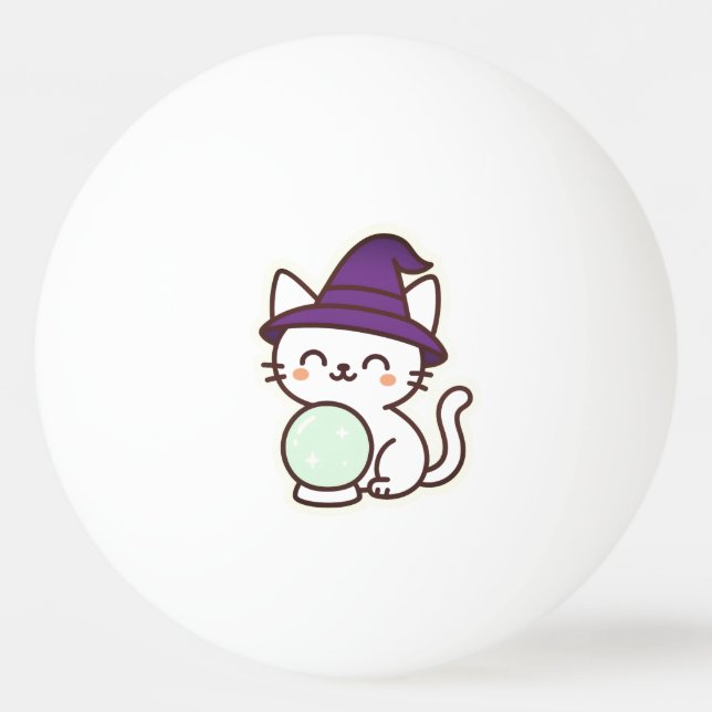 Kawaii Halloween Cat - Magic & Adsible Spooky Pingisboll (Framsidan)