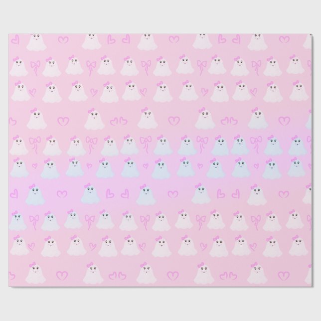 Kawaii Halloween | Cute Pastel Ghosts Presentpapper (Platt)