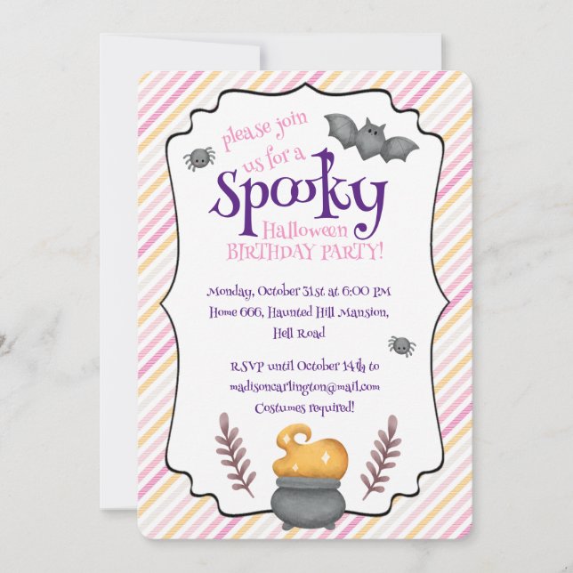 Kawaii Halloween Födelsedagsfest Inbjudningar (Framsida)