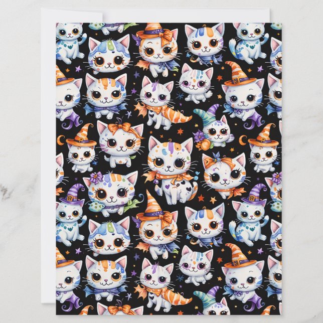 Kawaii Halloween Häxunge Scrapbookpapper (Framsida)