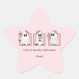 Kawaii Halloween-klistermärkesset – Sött och spökl Stjärnformat Klistermärke