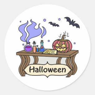 Kawaii Halloween-magiska potioner - Kräftfartyg Runt Klistermärke