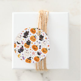 Kawaii Halloween-mönster med söta pumpor Gåvor Etiketter