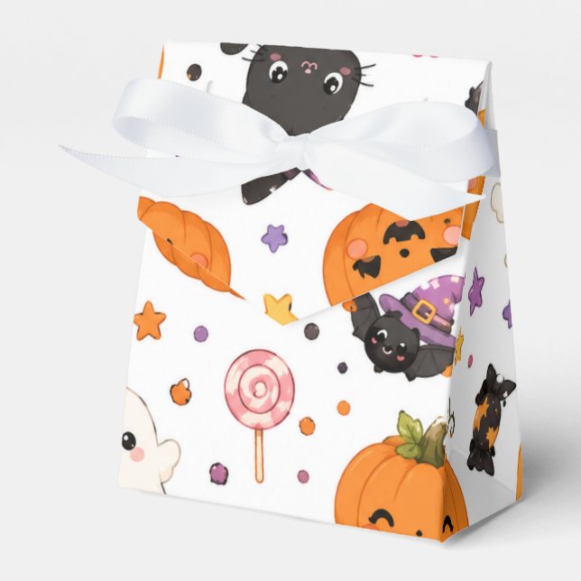 Kawaii Halloween-mönster med söta pumpor Presentaskar (Framsidan Sidan)