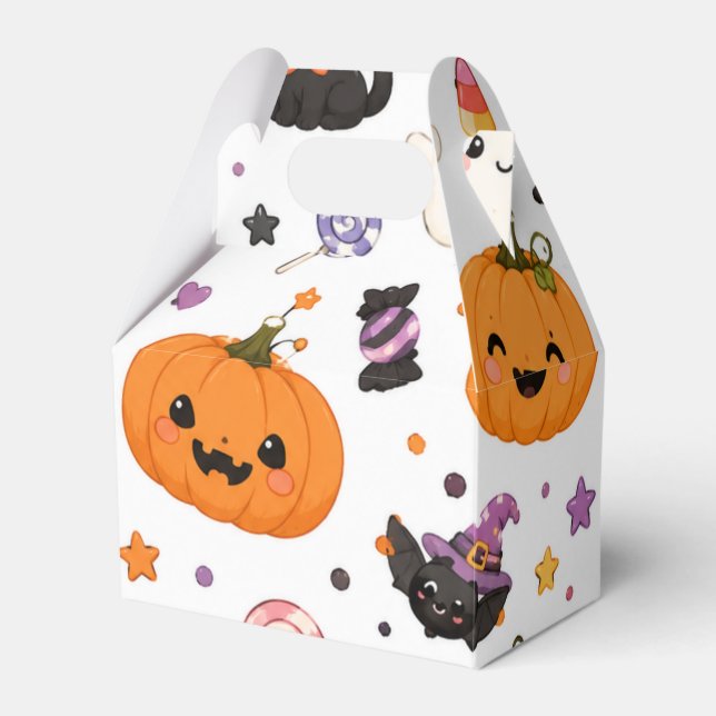 Kawaii Halloween-mönster med söta pumpor Presentaskar (Framsidan Sidan)