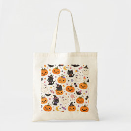 Kawaii Halloween-mönster med söta pumpor Tygkasse