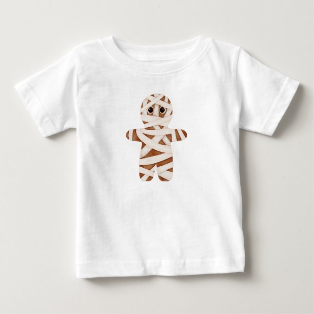 Kawaii Halloween Mummy Decoration T Shirt (Framsida)