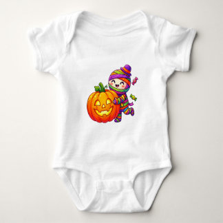 Kawaii Halloween Mummy Hugging Pumpkin T Shirt