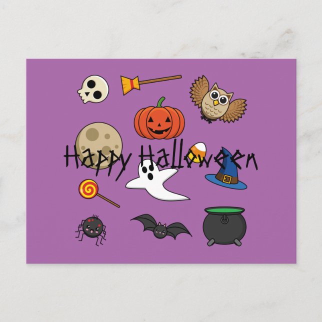 Kawaii Halloween Pack | Lägg till text Helg Vykort (Framsida)