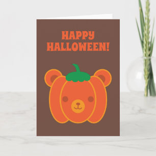 Kawaii Halloween Pumpkin Bear Kort