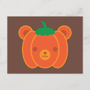 Kawaii Halloween Pumpkin Bear Vykort