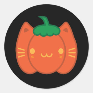 Kawaii Halloween Pumpkin Cat Runt Klistermärke