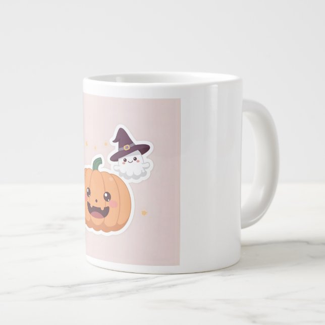 Kawaii Halloween Pumpkin Jumbo Mugg (Framsida höger)