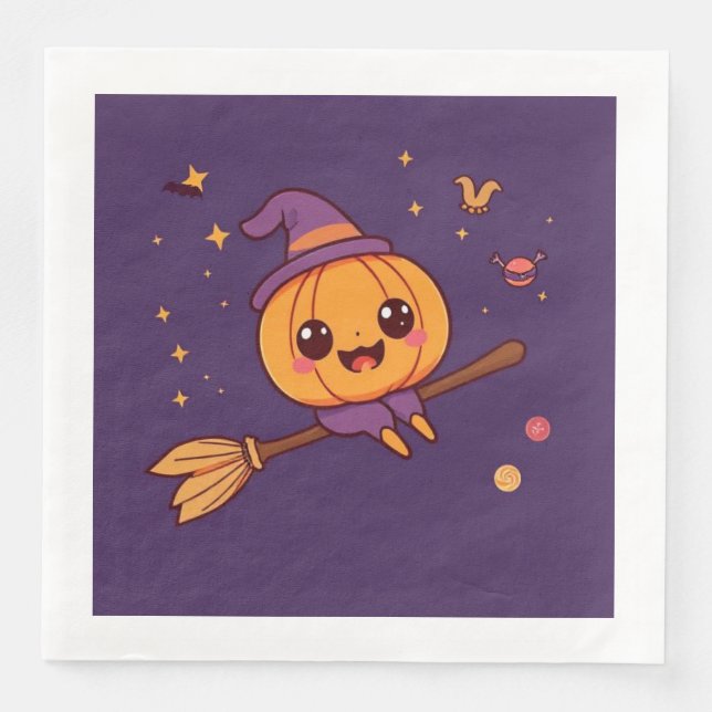 Kawaii Halloween Pumpkin Napkin Pappersservett (Framsida)