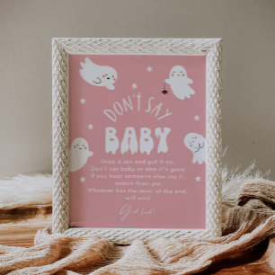 Kawaii Halloween säger inte babyskylt Poster