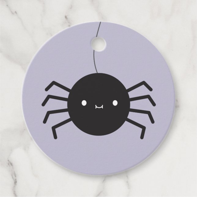 Kawaii Halloween Spider Gåvor Etiketter (Framsida)
