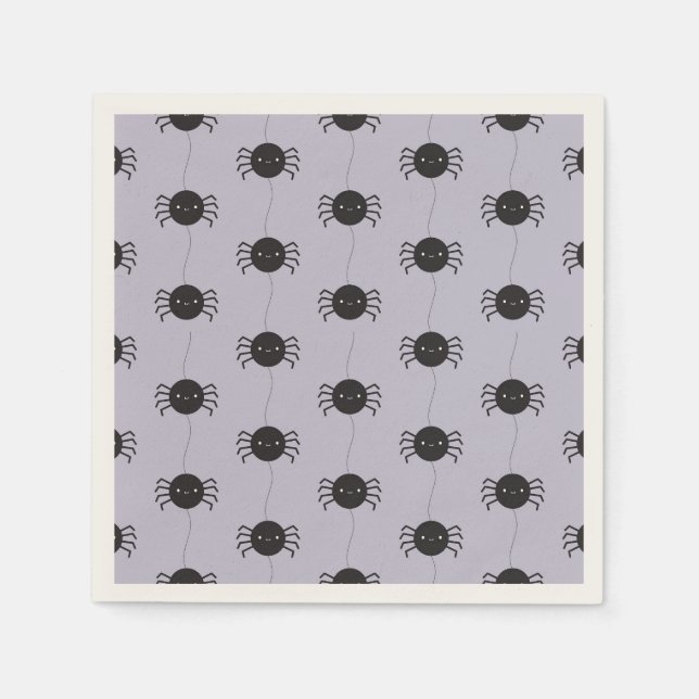 Kawaii Halloween Spiders Pappersservett (Framsidan)