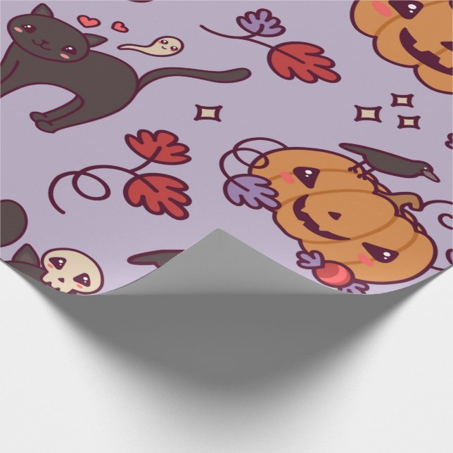Kawaii Halloween Wrapping Papper Presentpapper (Hörn)