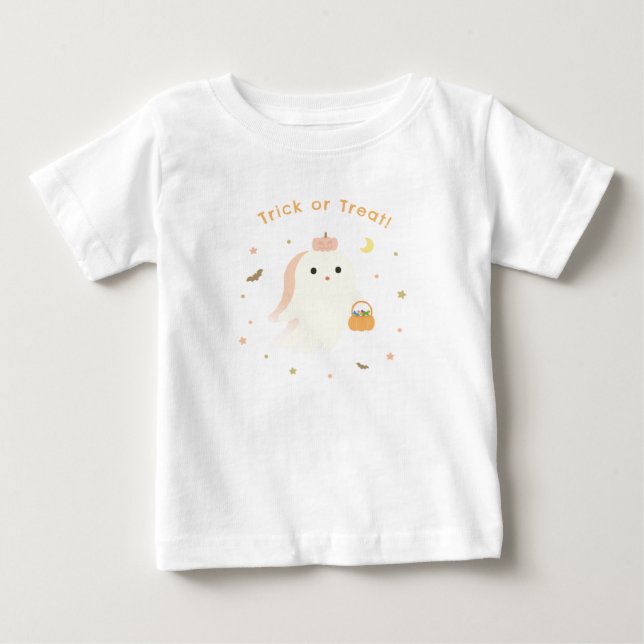 Kawaii Halloweenkostym för Spökbaby T-Shirt (Framsida)
