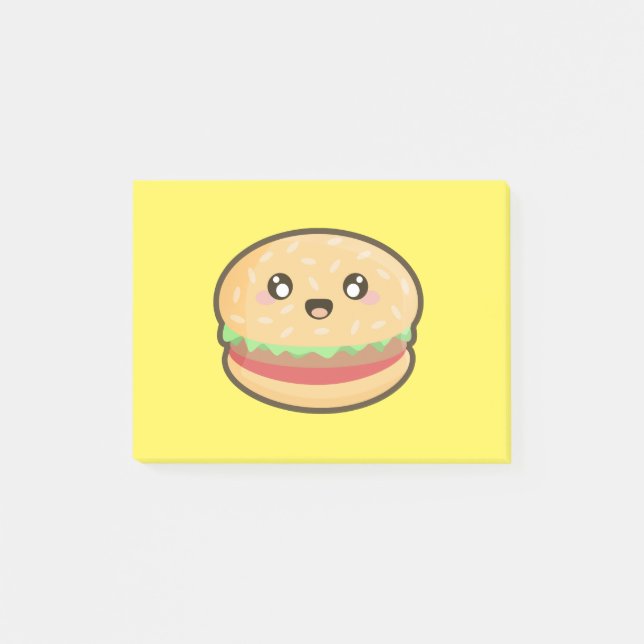 Kawaii hamburgare post-it block (Framsida)