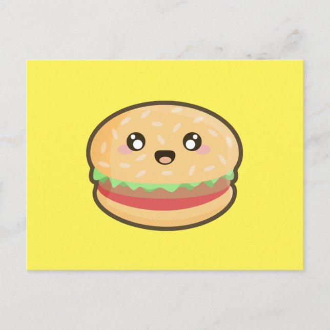 Kawaii hamburger vykort (Framsida)