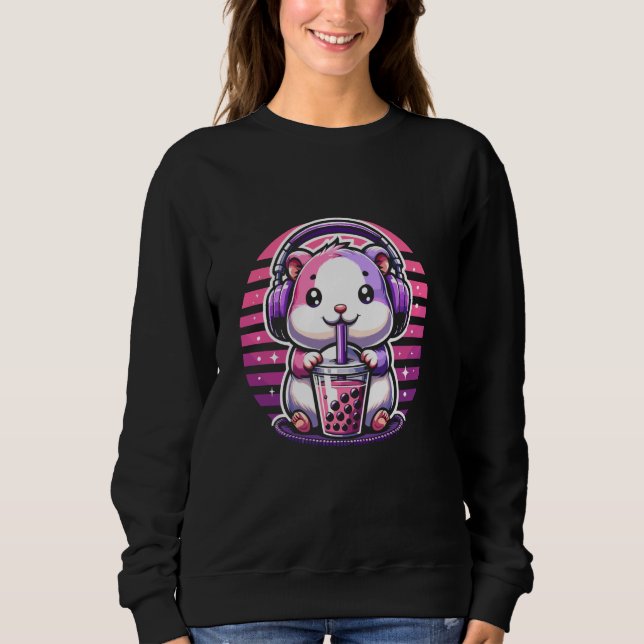 Kawaii Hamster Boba Mjölkte Hamstrar Husdjur Gnaga T Shirt (Framsida)