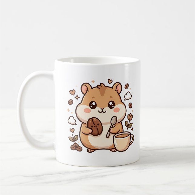 Kawaii Hamster Kaffemugg (Vänster)