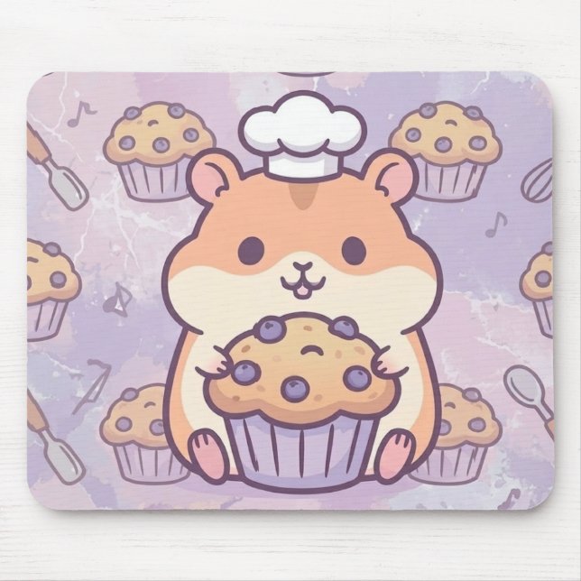 Kawaii Hamster Muffin Mouse Pad Musmatta (Framsidan)