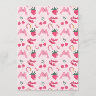 Kawaii Hand-drawn Girly Things Seamless Pattern Inbjudningar