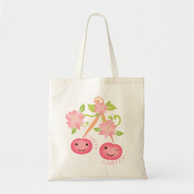 Kawaii hänger lös den Cheery körsbärsröda gåvan Tygkasse (Framsidan)