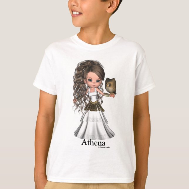 Kawaii härlig Athena grekisk gudinnaskjorta Tee (Framsida)