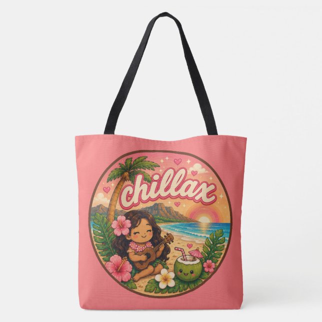 Kawaii Hawaii - Söt Citat Tygkasse (Baksida)