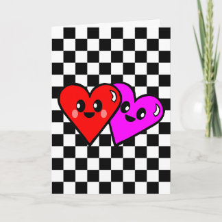 Kawaii Hearts & Rutiga Greeting Cards Kort