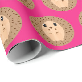 Kawaii Hedgehog Rosa Wrapping Papprare Presentpapper