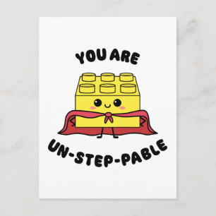 Kawaii Hero Brick Leksak Motivational Quote Funny  Vykort