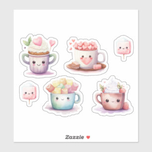 Kawaii hett kakao choklad klistermärken